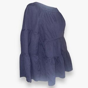 Rebecca Taylor Navy Blue Tiered Blouse large